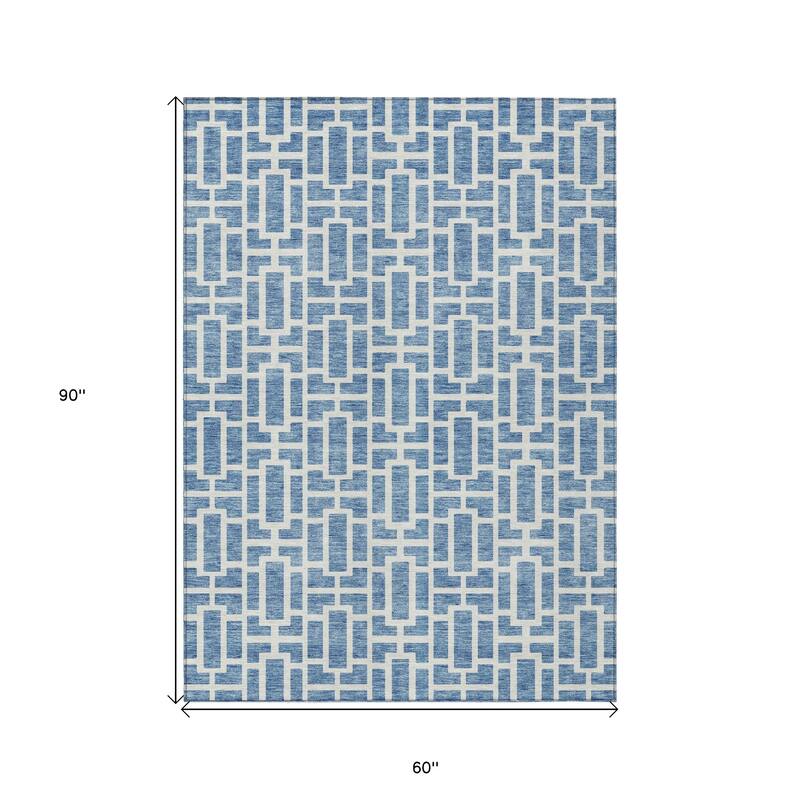 HomeRoots Geometric Transitional Rectangle Outdoor Rug
