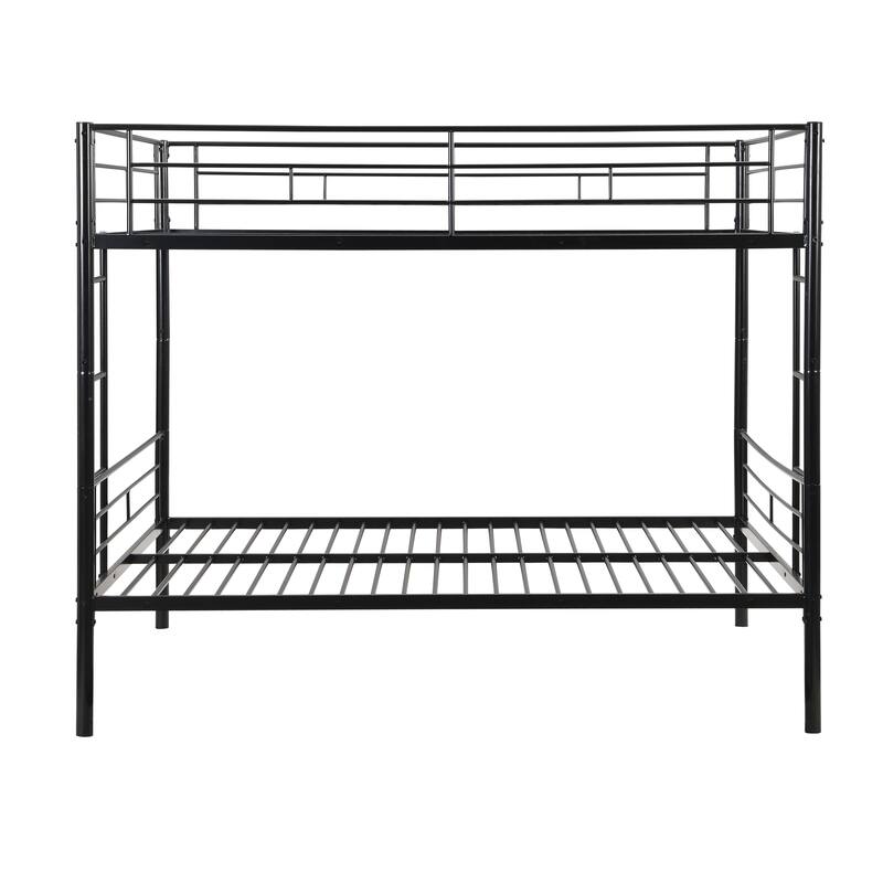Full Over Full Metal Bunk Bed Modern Double Loft Bed with Ladder No Box Spring Needed for Children's Room Small Apartment