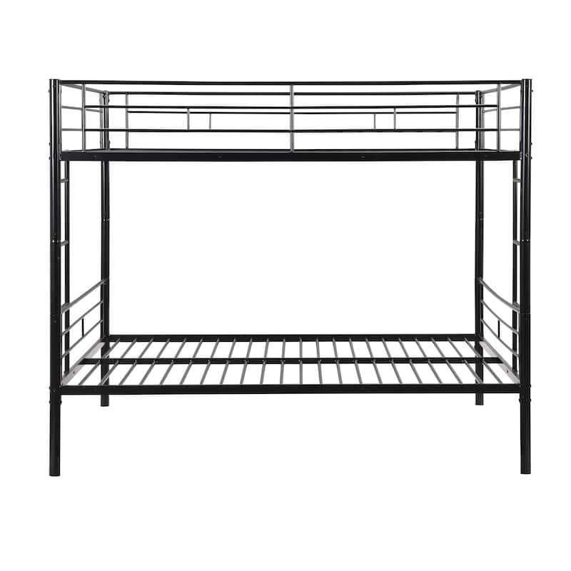 Full Over Full Metal Bunk Bed with Trundle, No Box Spring Required, Easy Assembly, Sturdy Steel Frame