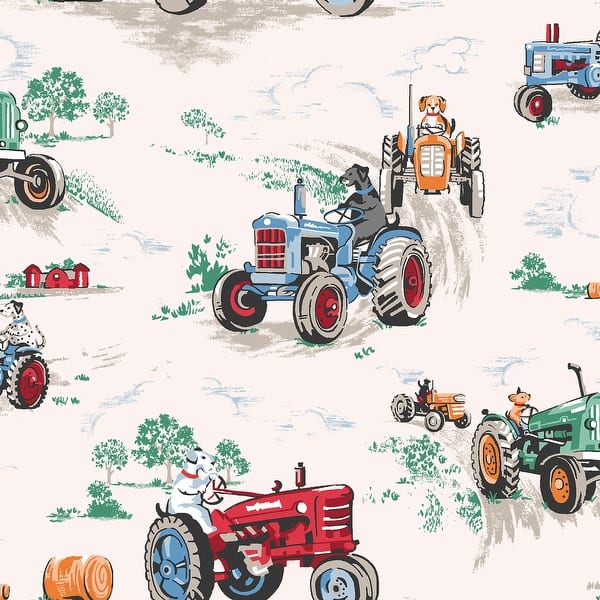 slide 2 of 4, Cath Kidston Tractor Multi Wallpaper