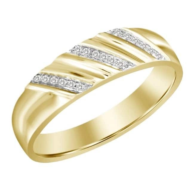 1/5ct Mens Diamond Ring 10K Yellow Gold