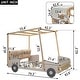 preview thumbnail 4 of 12, Full Size Solid Wood Car Bed with Included Headboard, Pillow, Ceiling Cloth, and LED Lights for Added Charm