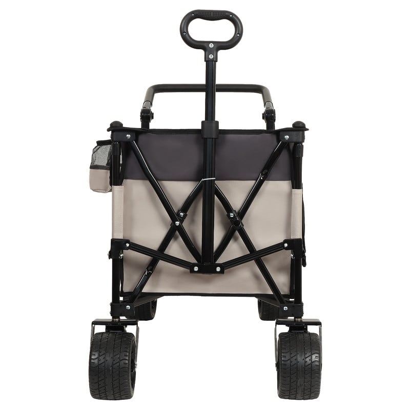 Versatile Push-Pull Folding Wagon Cart – Features 360° Rotating Handle & All-Terrain Wheels, Heavy-Duty Adjustable Design .