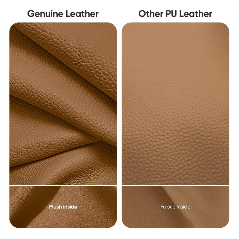 Genuine Leather Office Chair with Chrome Frame Adjustable Swivel Chair