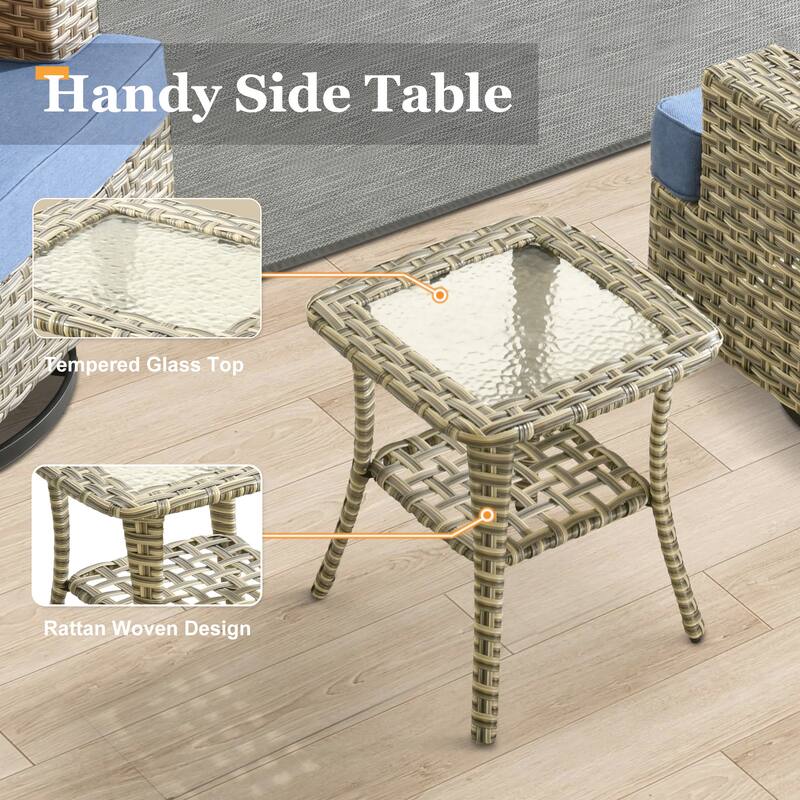 XIZZI 8-piece Wicker Patio Furniture Set with Swivel Chairs