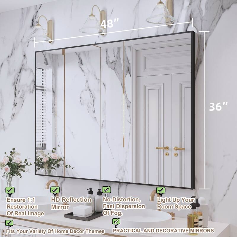 QuivaraView Wall Mounted Aluminum Frame Bathroom Vanity Mirror
