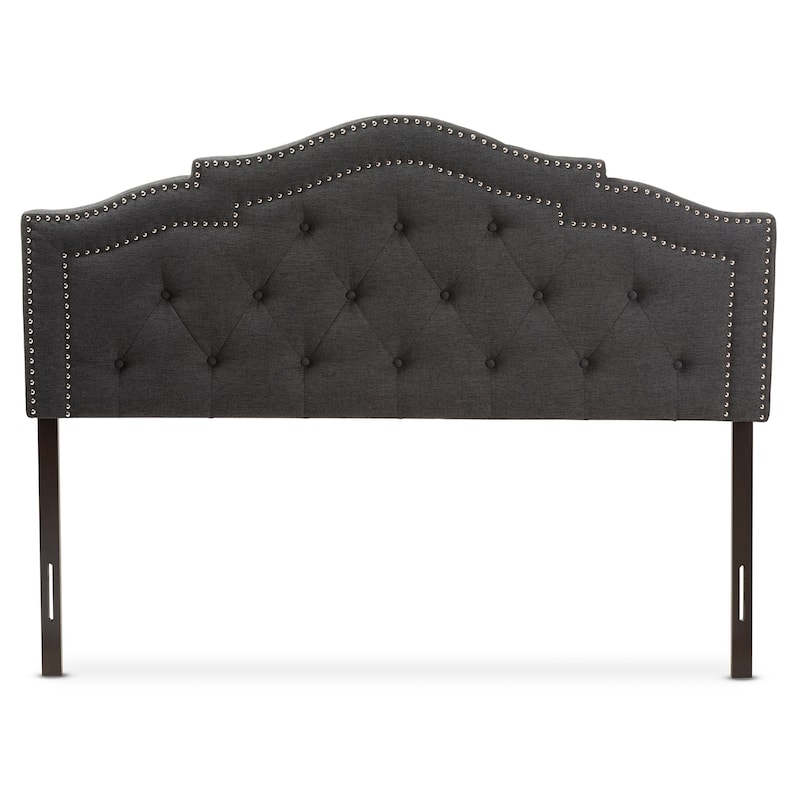 Queen Size Headboard - Dark Grey Fabric Upholstered Headboard, Contemporary Design, Adjustable Height