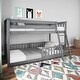 preview thumbnail 4 of 37, Max and Lily Twin over Twin Low Bunk with Guard Rails Grey 3 Guard Rails