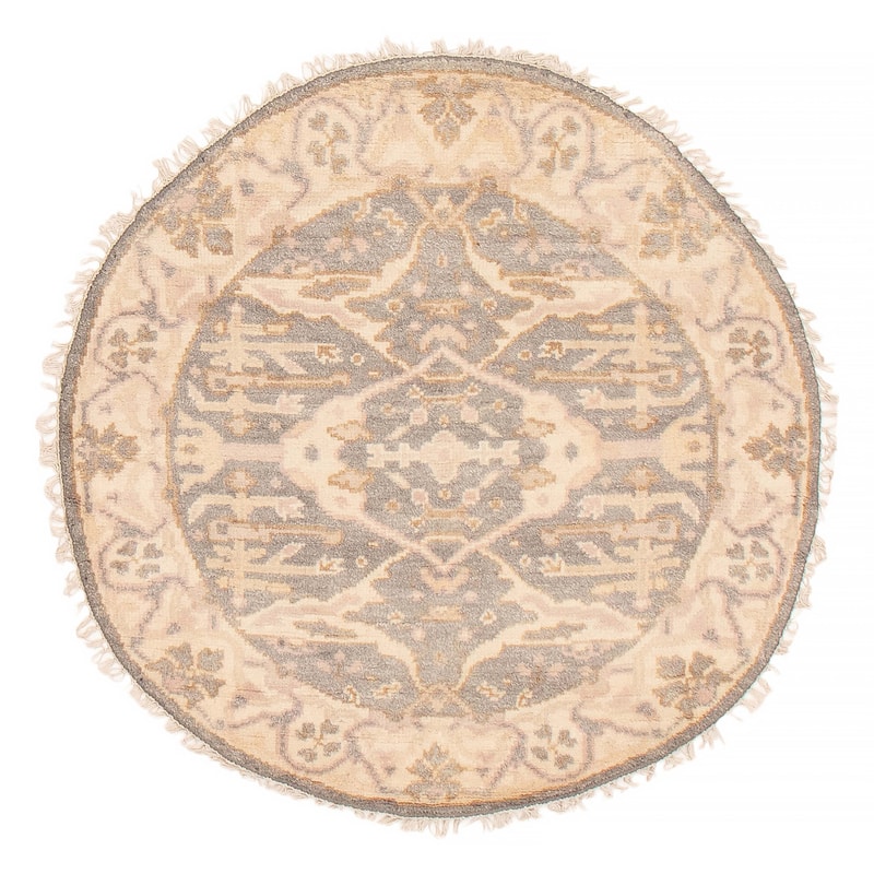 ECARPETGALLERY Hand-knotted Royal Oushak Grey Wool Rug - 4'1 x 4'1 - Grey - 4'1 x 4'1