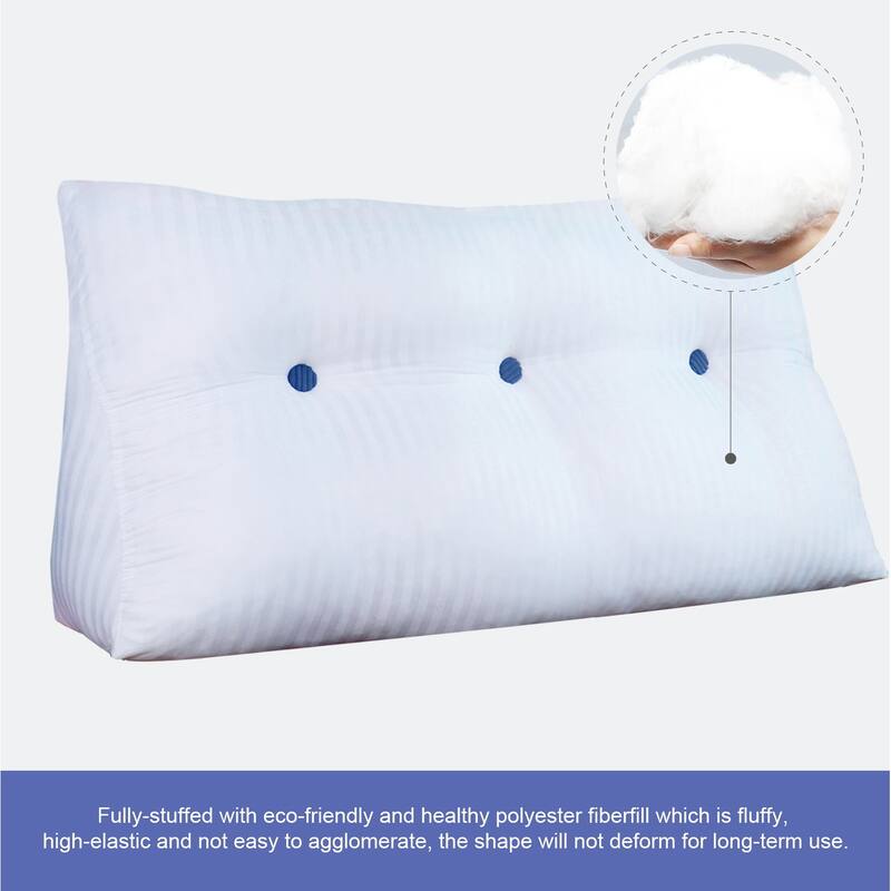 Corduroy Headboard Wedge Reading Pillow for Twin Dorm Bed & Daybed Side Back Support