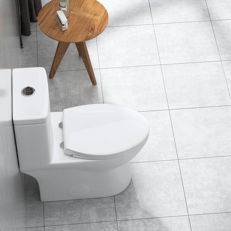 One piece dual flush elongated 12'' rough in toilet (Seat include) - N/A