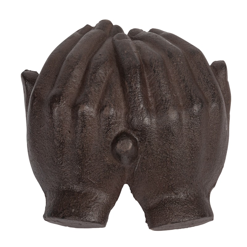 Cast Iron Hands Dish with Rust Finish