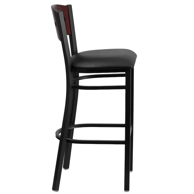 2 Pk. Hercules Series Decorative 4 Square Back Metal Restaurant Barstool - 19.75"W x 20"D x 43"H