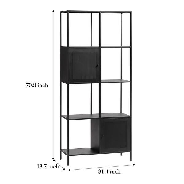 1171UFABlack Metal Mesh 2-Door Bookcase - Bed Bath & Beyond - 38321982