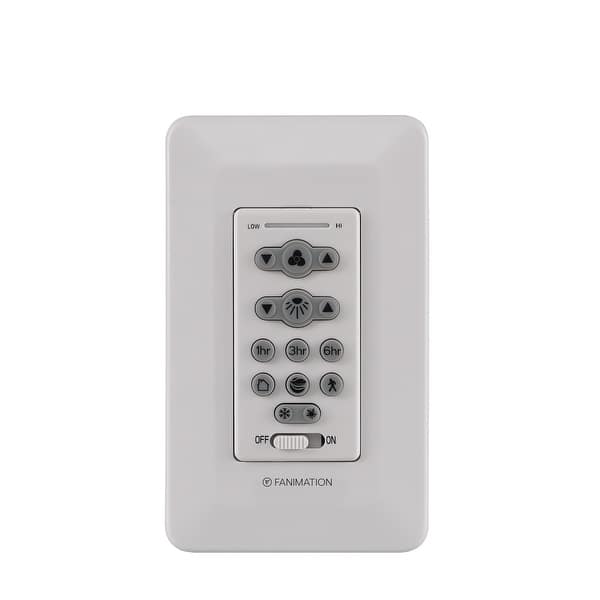 slide 1 of 1, Fanimation 16 Speeds DC Wall Control Reversing - Fan and Light with CCT Select - White