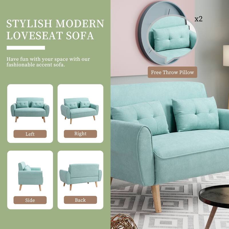 Futzca 47" Small Modern Loveseat Sofa