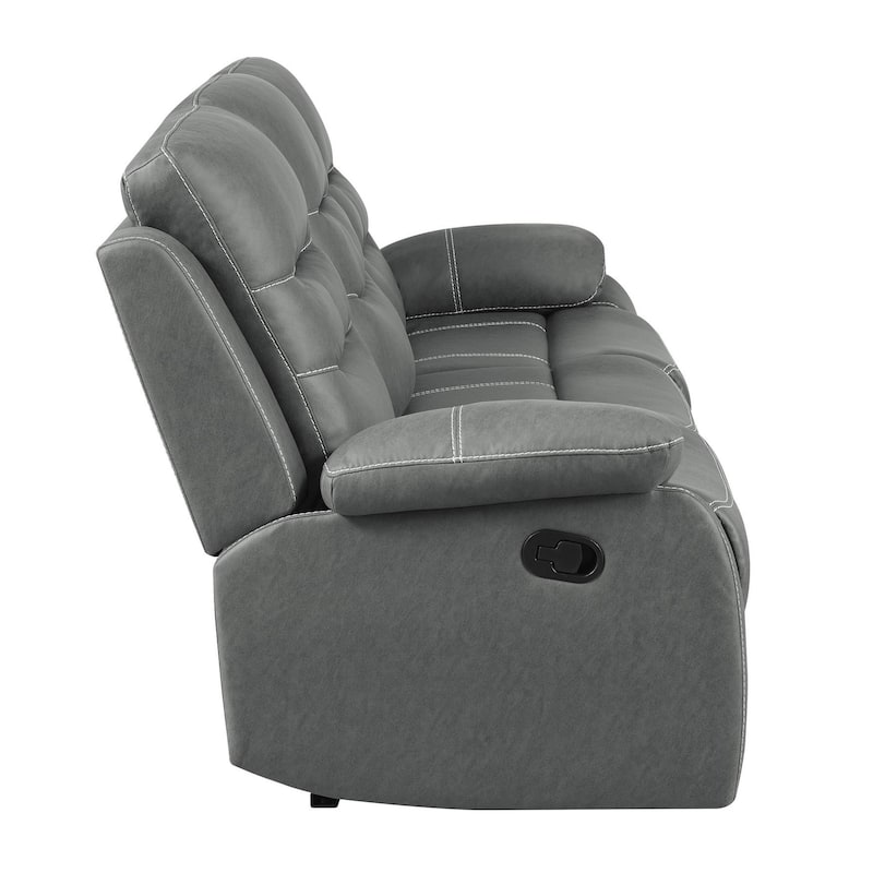 Kenneth Dark Grey Upholstered Motion Reclining Sofa