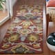 SAFAVIEH, Handmade Marietje Blossom French Country Wool Area Rug - 2'3" x 12' Runner - Red/Multi
