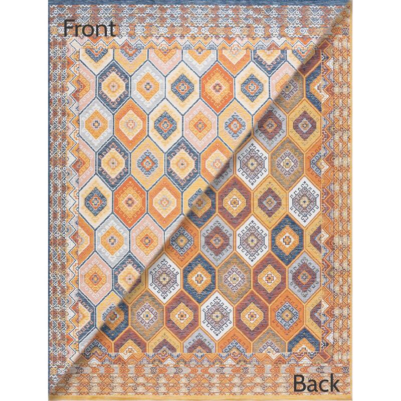 Alfresco Nautical & Coastal Geometric Reversible Indoor/Outdoor Area Rug