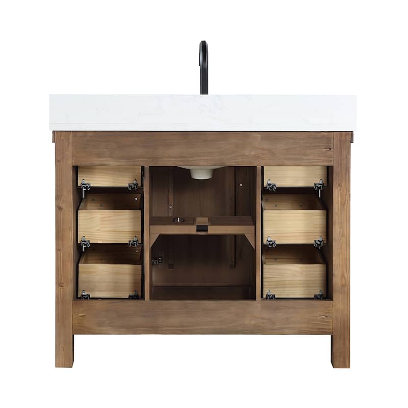 Javier Bath Vanity with Composite Stone Top without Mirror