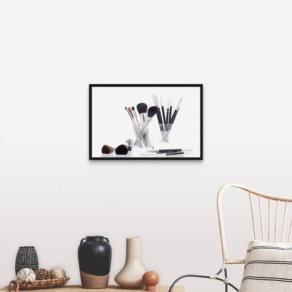 Shop Studio Shot Of Makeup And Makeup Brushes Black Float Frame