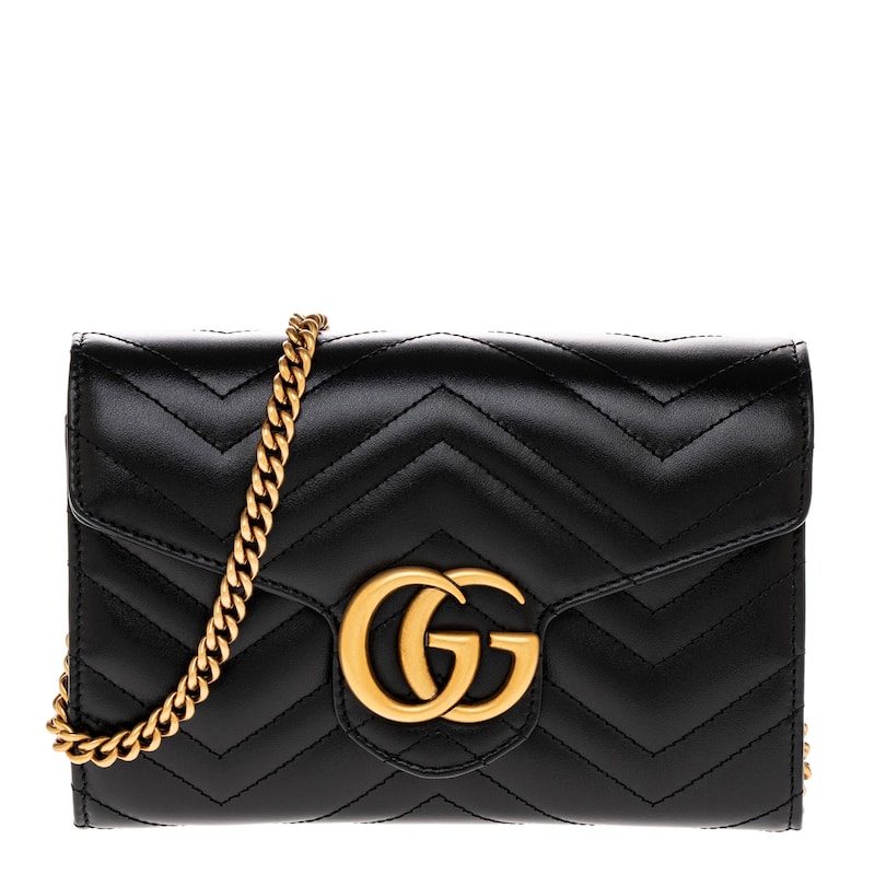 Gucci GG Marmont Wallet On Chain Bag - Black