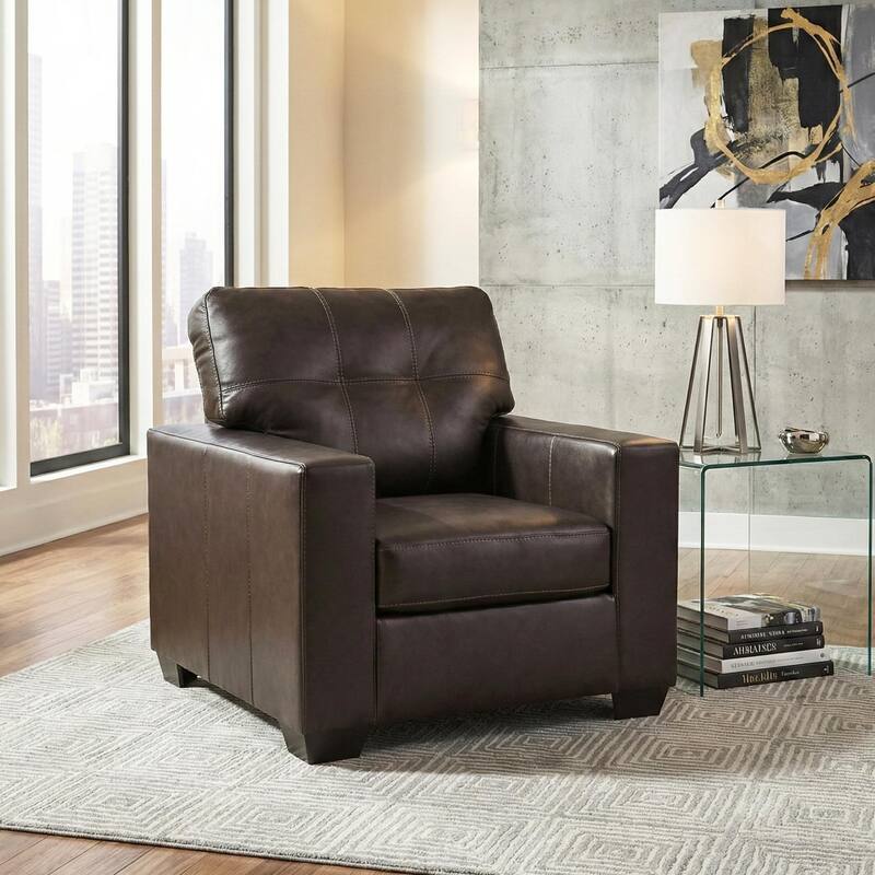 Roundhill Furniture Holmes Leather Upholstered Lounge Chair - Brown