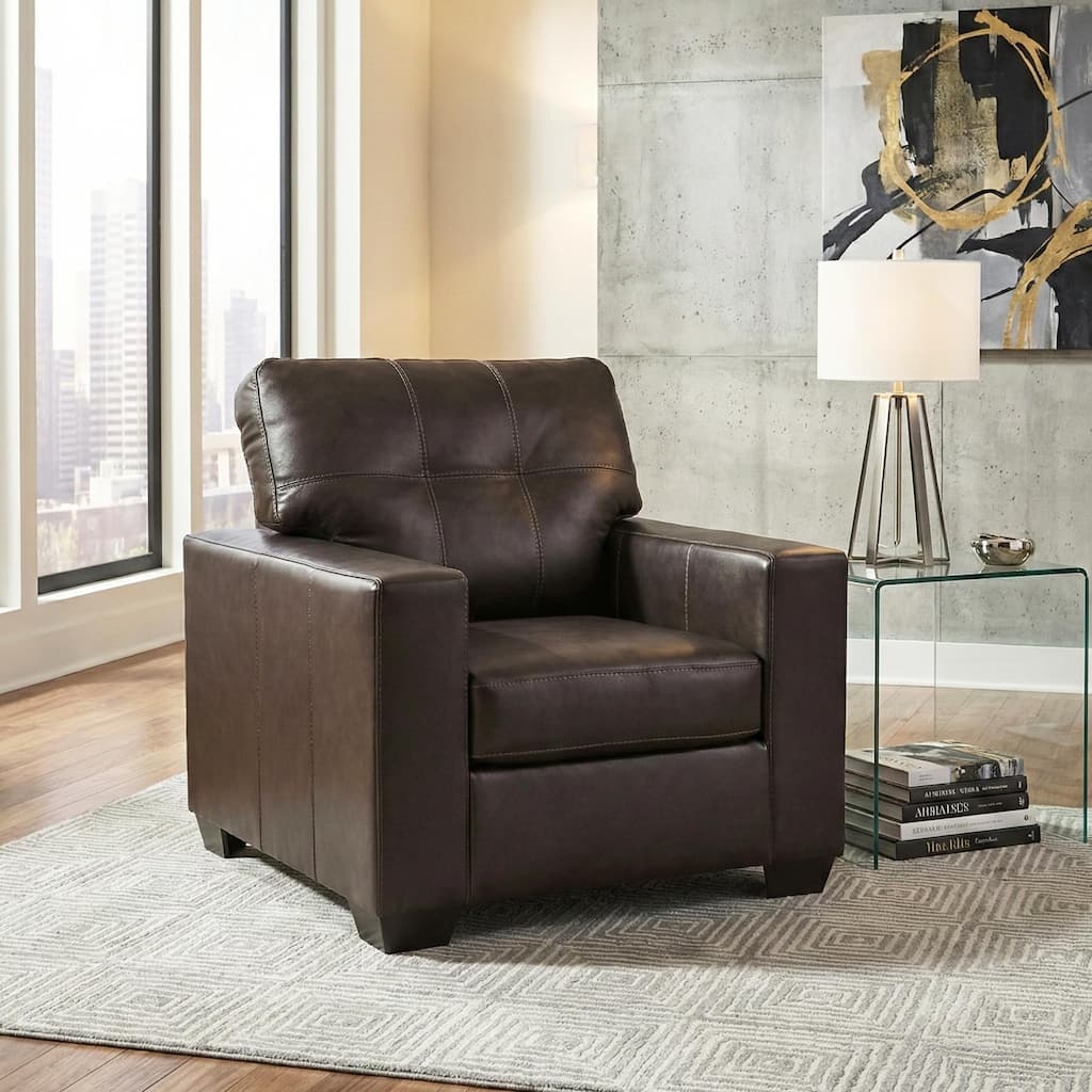 Roundhill Furniture Holmes Leather Upholstered Lounge Chair