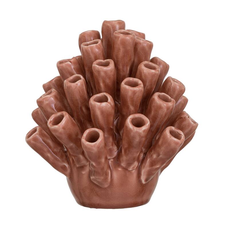 Stoneware Coral Shaped Vase with Crackle Glaze