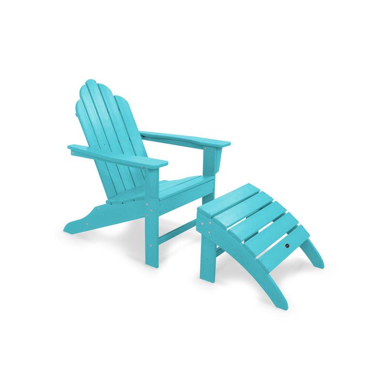 POLYWOOD Long Island Adirondack Chair 2-Piece Set - Aruba
