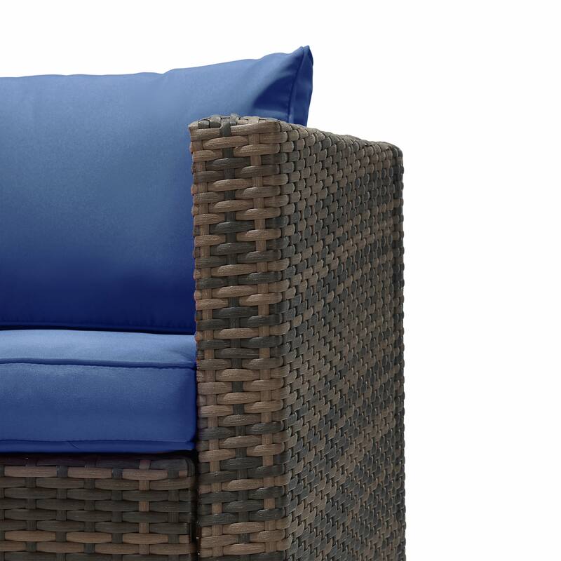 3 Pieces Wicker Patio Outdoor Sectional Set