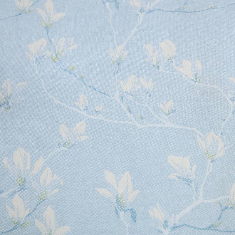 Laura Ashley Magnolia Grove Floral Reversible Breathable Cotton Comforter Set (Blue)