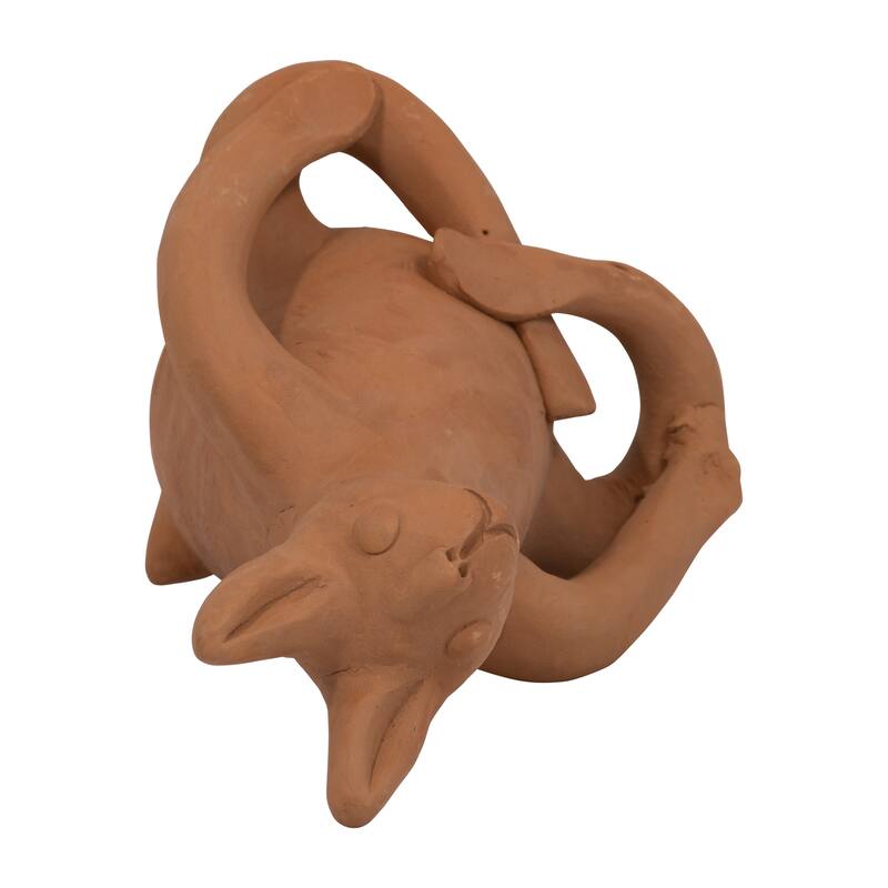 Sagebrook Home Terracotta Natural Novelty Solid Color Yoga Bunny