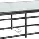 preview thumbnail 8 of 30, Rectangular Glass Metal Patio Table with Umbrella Hole