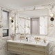 preview thumbnail 113 of 192, KIOTEE Modern Metal Frame Wall Mounted Bathroom Vanity Mirror with 5-year warranty 55x36 - Gold