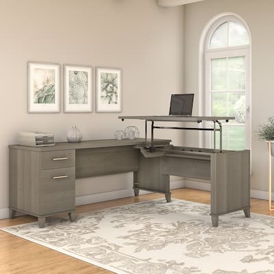 Somerset 72W 3 Position Sit to Stand L Shaped Desk by Bush Furniture