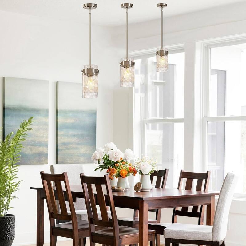 4.72” Bulb light nickel pendant light glass island light