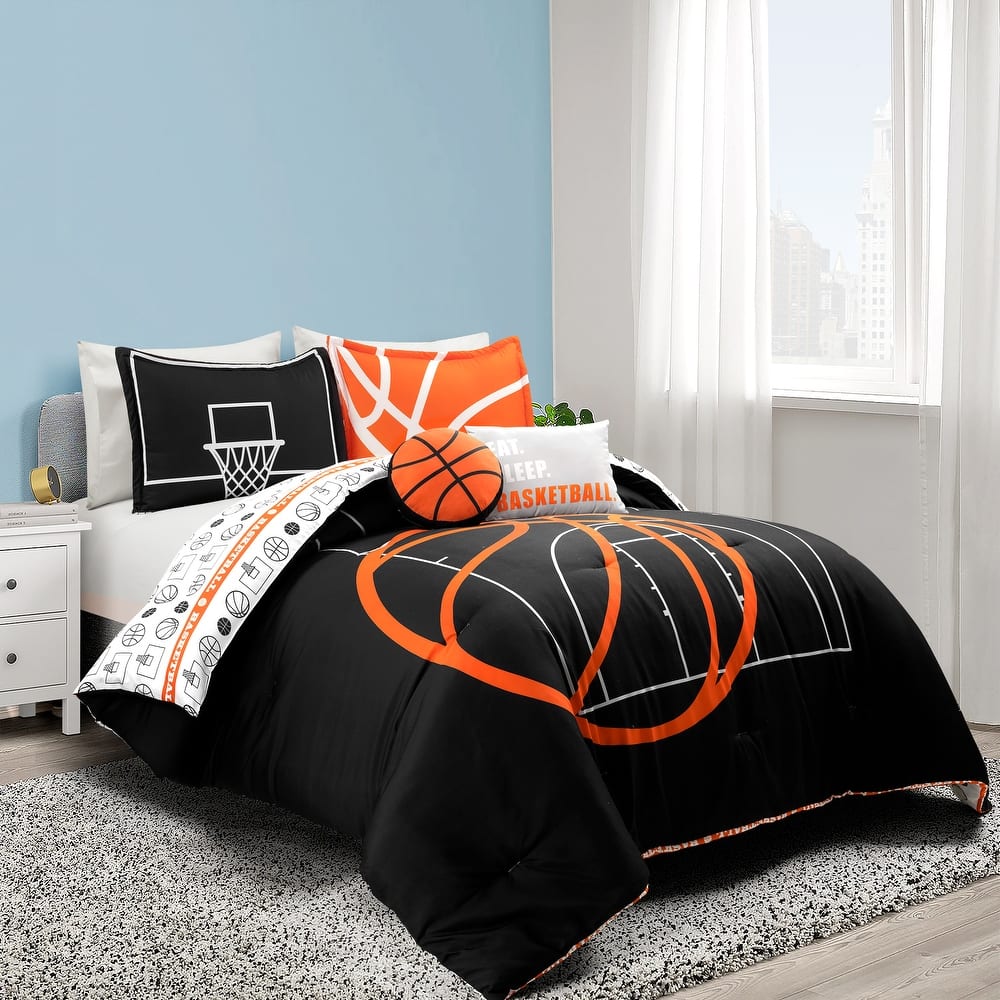 Lush Decor Basketball Game Reversible Oversized Comforter Set