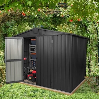 8.2x 6.2 FT Outdoor Storage Shed Metal Garden Shed - Bed Bath & Beyond ...