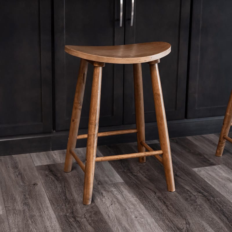 Maven Lane Luna Kitchen Stool - Rustic Natural - Counter Height