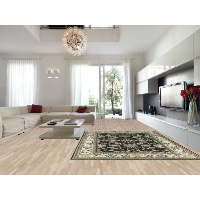 Black Oushak Indian Area Rug Hand-Knotted Wool Carpet - 9'1" x 11'9"