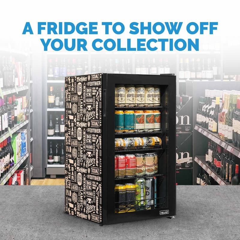 Newair “Beers of the World” Custom Designed Freestanding 126 Can Beer Fridge