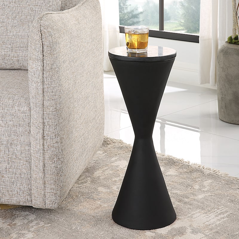 Uttermost Time's Up Hourglass Shaped Drink Table - 9 W X 24.25 H X 9 D (in)
