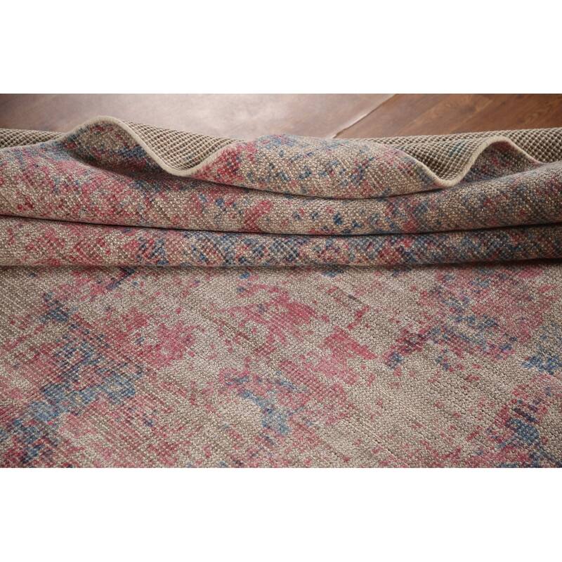 Abstract Modern Oriental Area Rug Handmade Wool Carpet - 7'9"x 9'8"