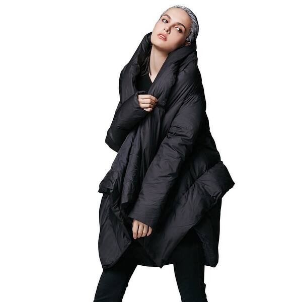 Shop Yvyvlolo Women S Black Size Xxl Petite Winter Cloak Parka