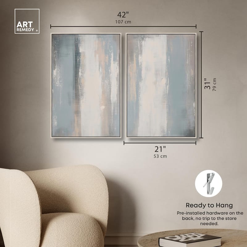 Neutral Ground Canvas Set of 2 by Art Remedy