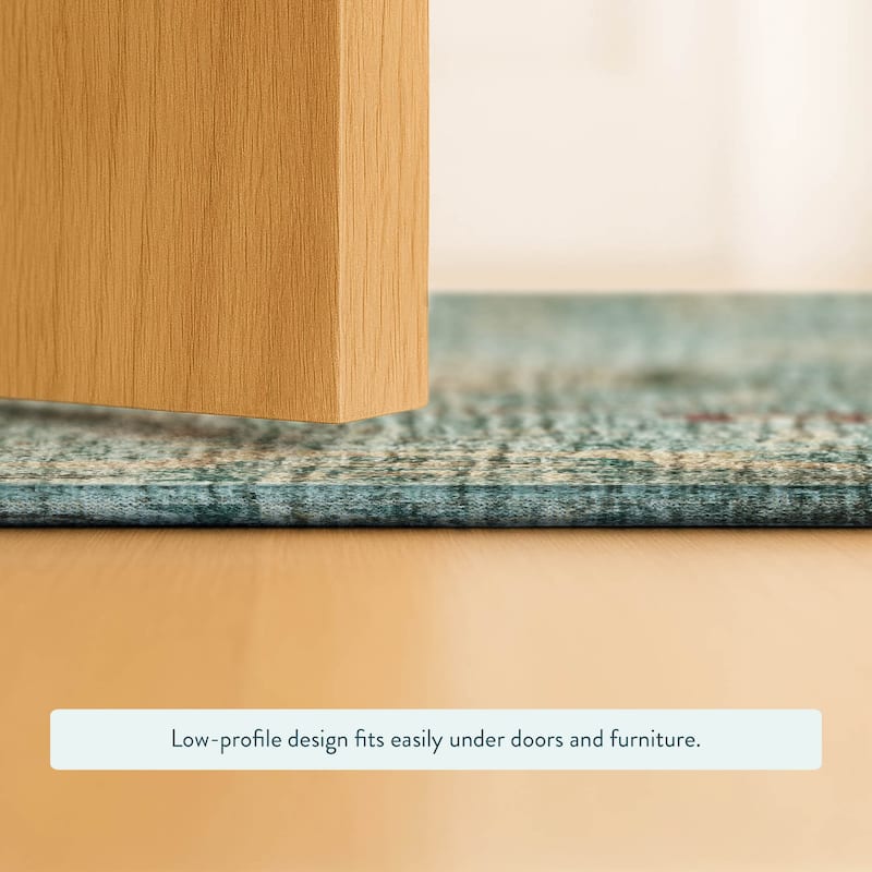 Machine Washable Indoor/ Outdoor Vintage Traditional Chantille Rug