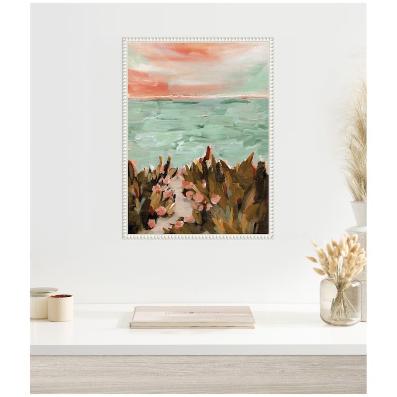 Kate and Laurel Sylvie Landscape 02 Beach Framed Canvas by Annie Quigley