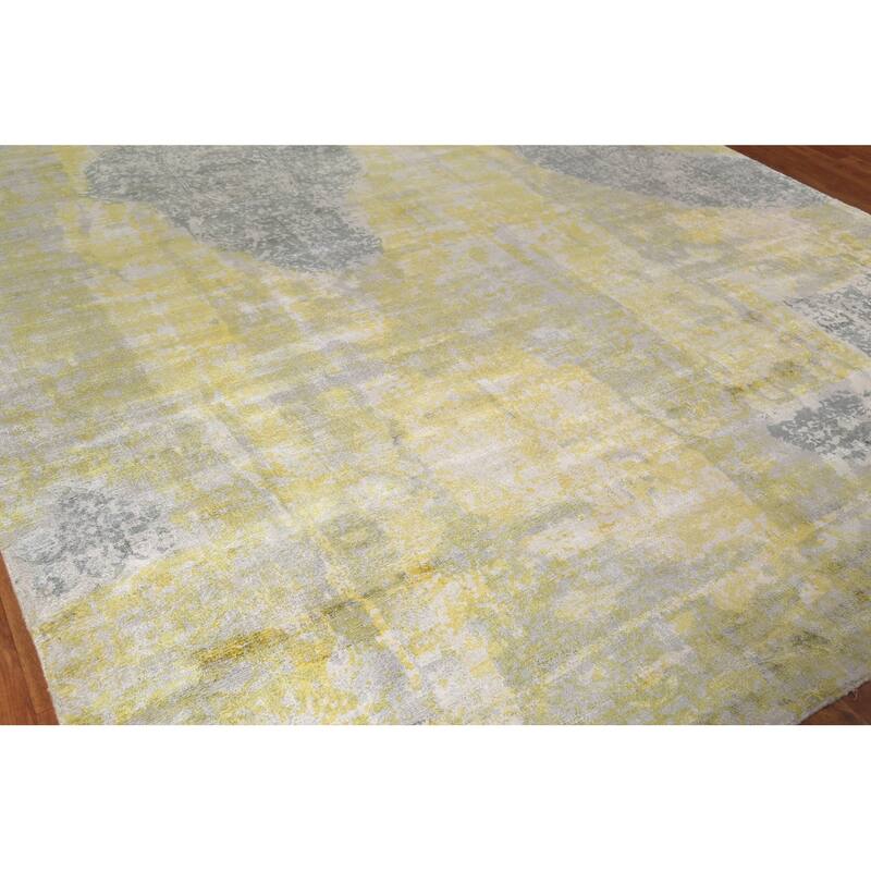 Modern Abstract Indian Area Rug Handmade Wool Carpet - 8'11"x 11'10"