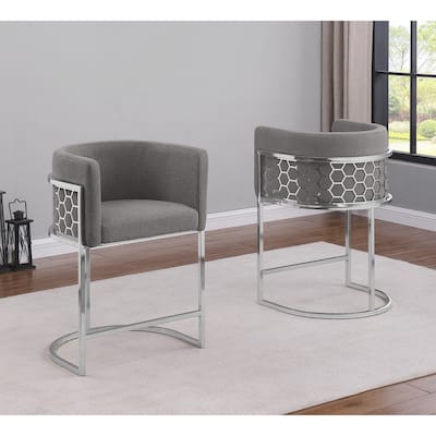 Best Quality Furniture 29" Upholstered Barstools Set of 2. - N/A